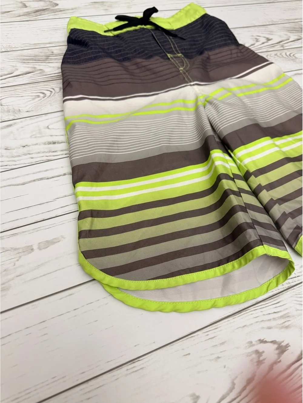 Smith's American Boys M 10/12 Striped Swim Trunks Polyester